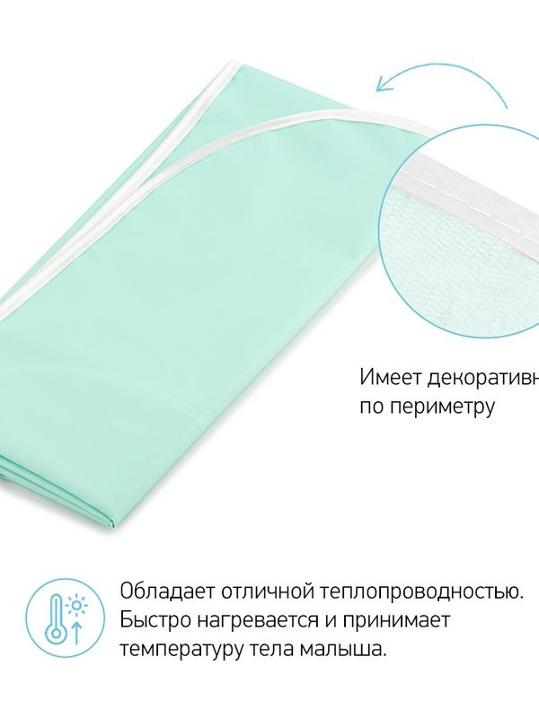 Клеенка подкладная с ПВХ покрытием 68*100 cм бирюзовая ROXY-KIDS