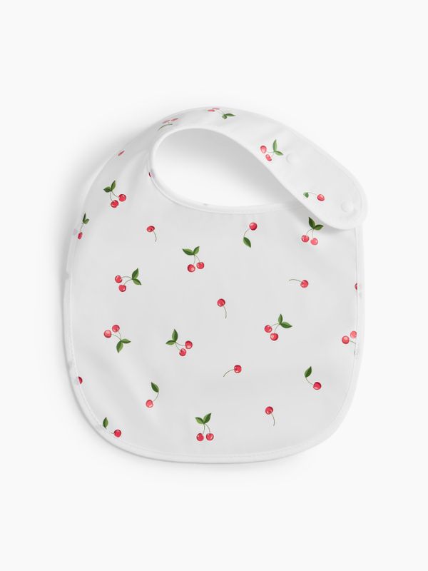 Нагрудный фартук на кнопке 2 шт checkered pattern and cherry Happy Baby (6мес+)