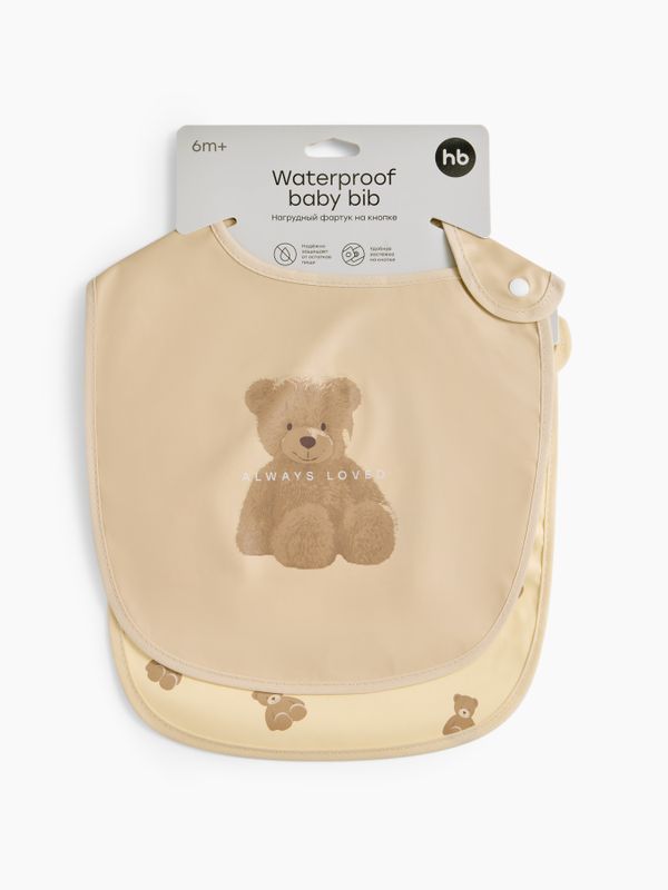 Нагрудный фартук на кнопке 2 шт Teddy Happy Baby (6мес+)