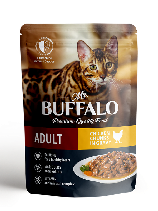 Mr.Buffalo Влажный корм пауч для кошек в соусе, 85г