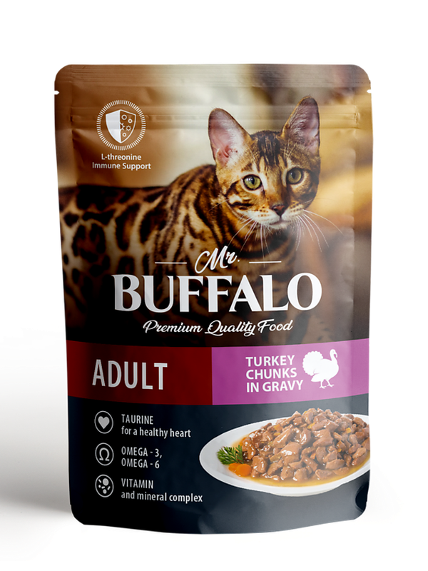 Mr.Buffalo Влажный корм пауч для кошек в соусе, 85г