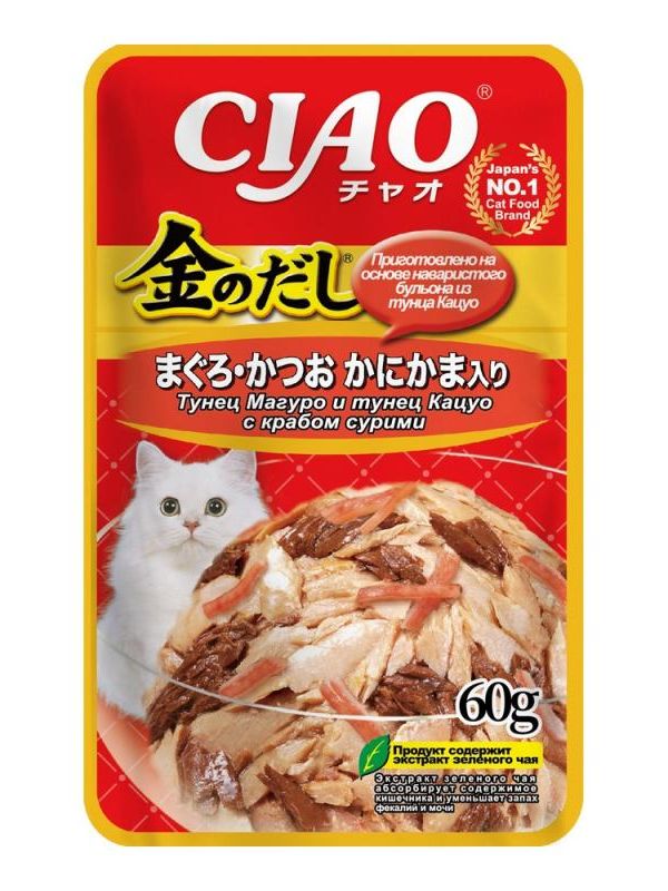 INABA КИННОДАСИ влажный корм 60г для кошек пауч