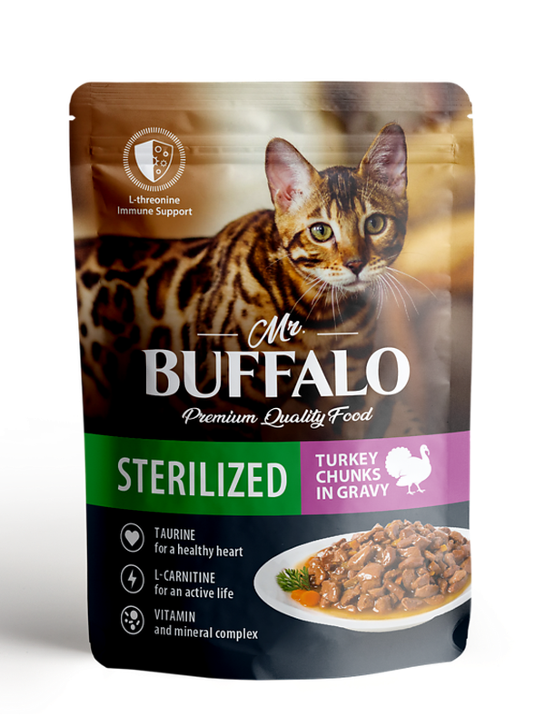 Mr.Buffalo Влажный корм пауч для кошек в соусе, 85г