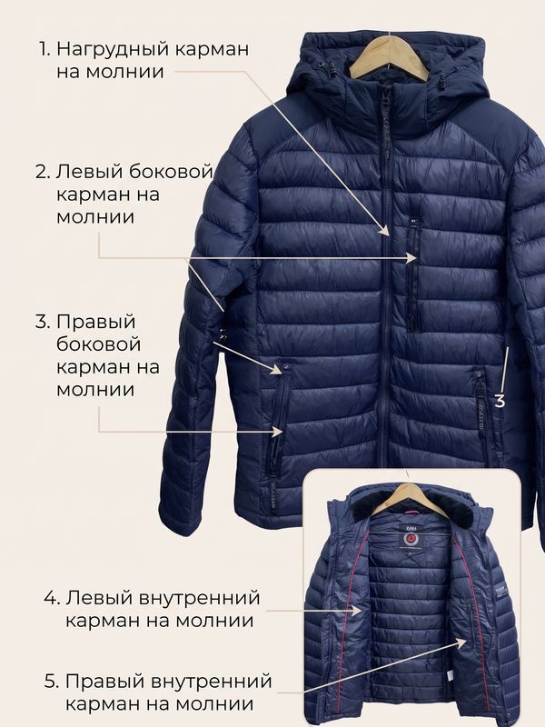 Зимняя куртка темно-синего цвета  306035154 РР3