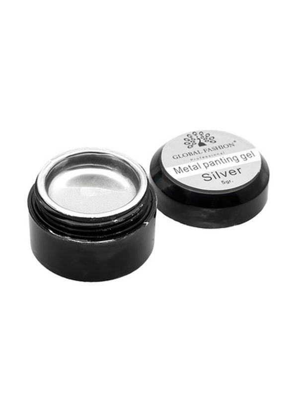 Гель-краска МETALLIC Silver Global Fashion 5 мл