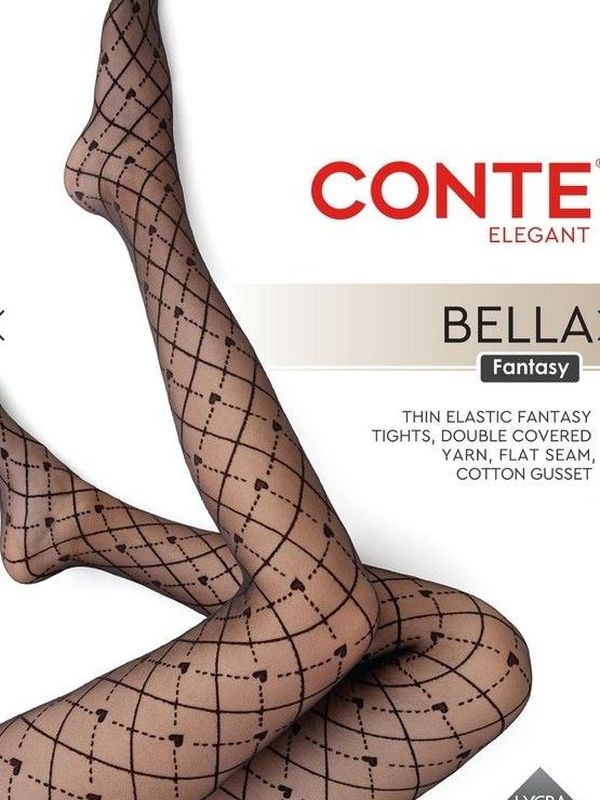 Conte Bella 20 DEN (c геометрическим рисунком в сердечки)