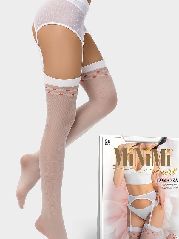 Minimi Romanza 20 DEN  (чулки под пояс  украшены сердечками)