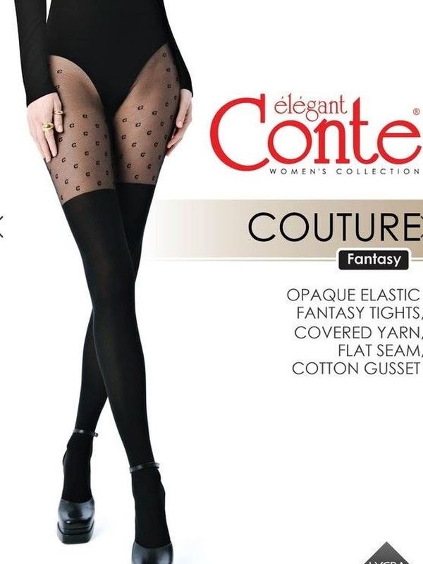 Conte Couture 50 DEN (с имитацией гольфинов и рисунком «ромбы»)