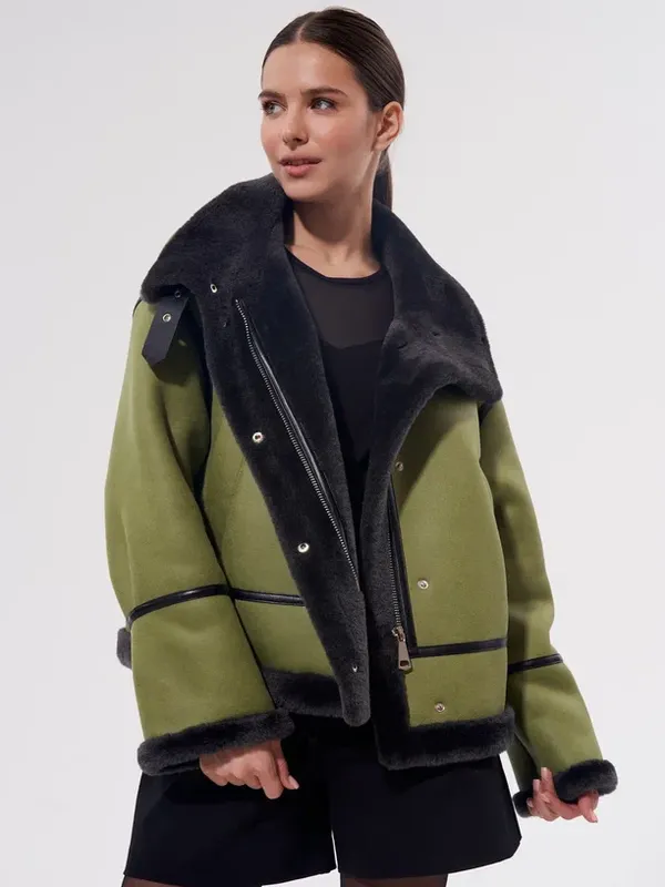 MW Collection Дубленка  искусственный мех 1031-436D-M337   р. 50/52,