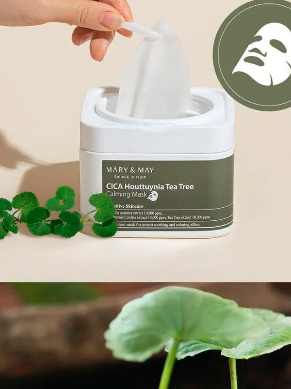 Набор тканевых масок успокаивающих Cica Houttuynia Tea Tree Calming Mask, 30 шт
