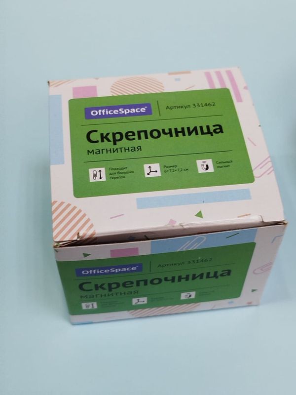 Скрепочница магнитная без скрепок 6*7-2*7 см OfficeSpace кк 2528