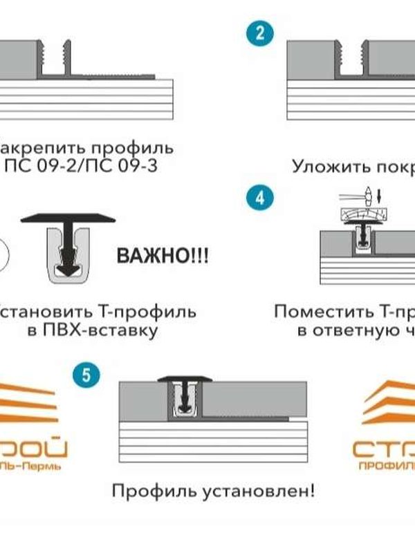 Латунный Т - образный профиль (система маскировки стыков)