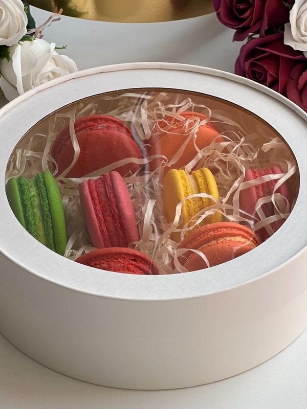 Короб под зефир/печенье и макароны круглая с окном
