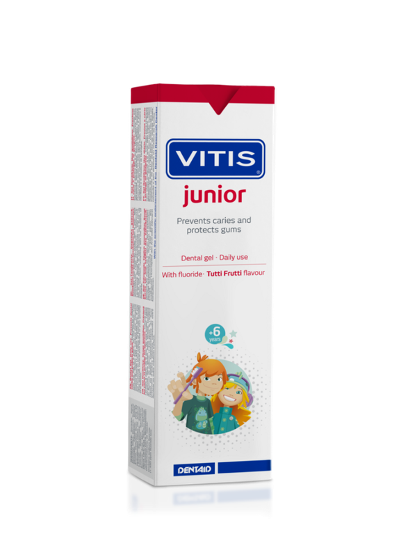 Зубная паста-гель детская VITIS® Junior от 6 лет, со фтором (1450ppm), вкус тутти-фрутти, 75мл