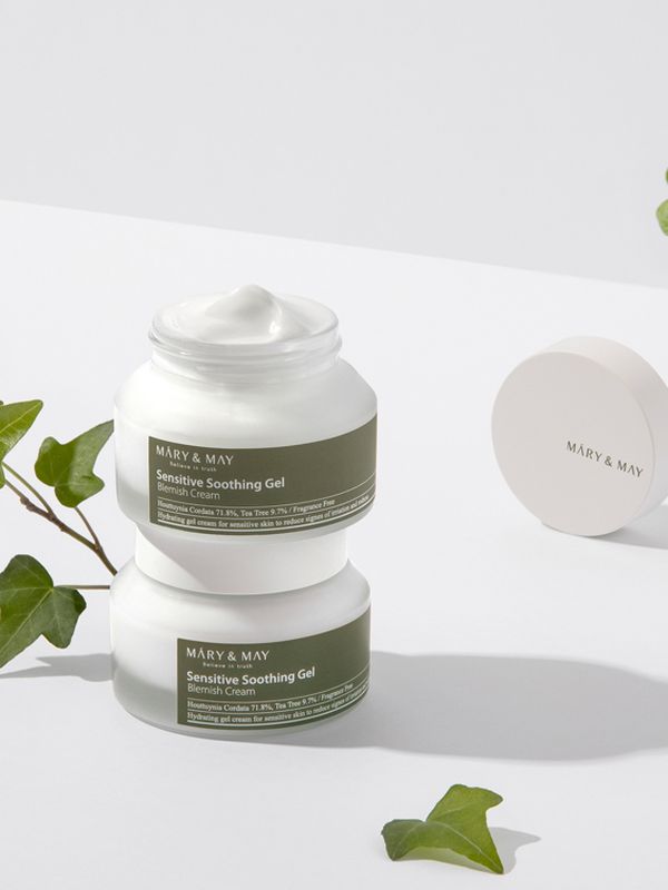 Успокаивающий крем-гель для сужения пор MARY & MAY Sensitive Soothing Gel Blemish Cream 70мл