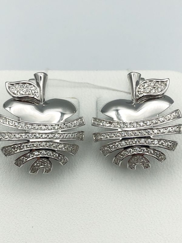 Серебряные серьги с фианитами