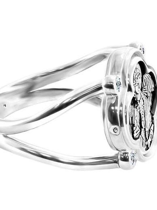КОЛЬЦО ДВОЙНОЕ  СЕРЕБРО 925°, ФИАНИТЫ арт.884