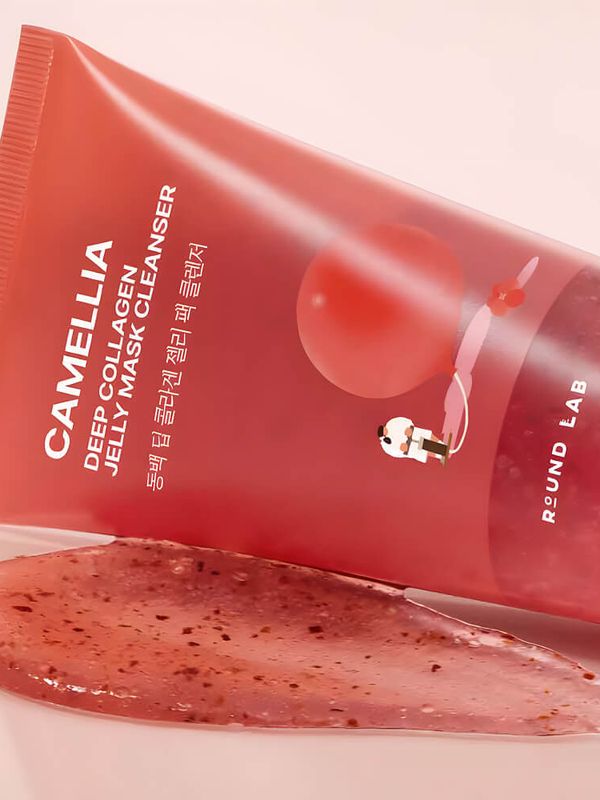Гель-маска для очищения кожи c камелией Round Lab Camellia Deep Collagen Jelly Mask Cleanser