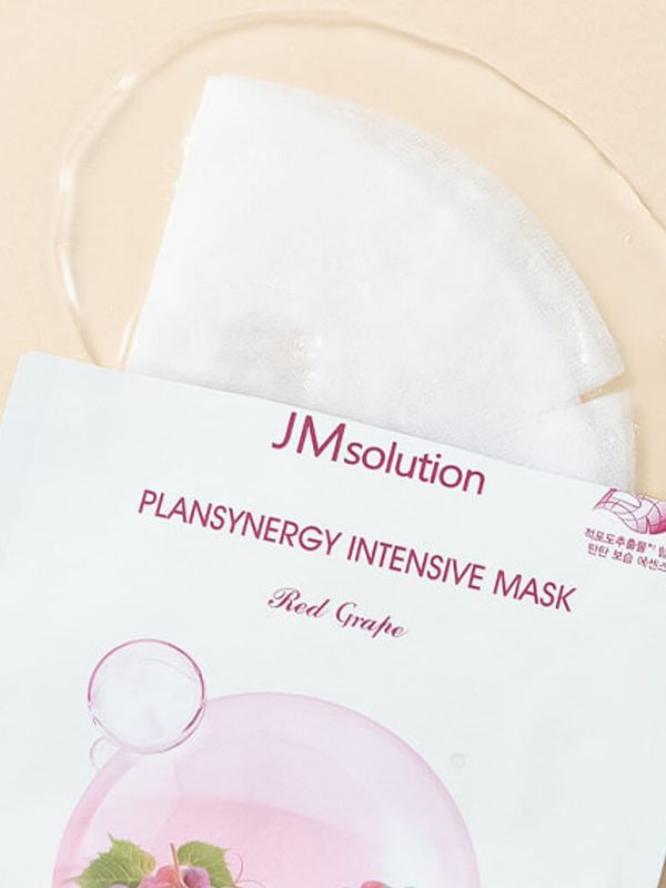 Укрепляющая тканевая маска с красным виноградом JMsolution Plansynergy Intensive Mask Red Grape