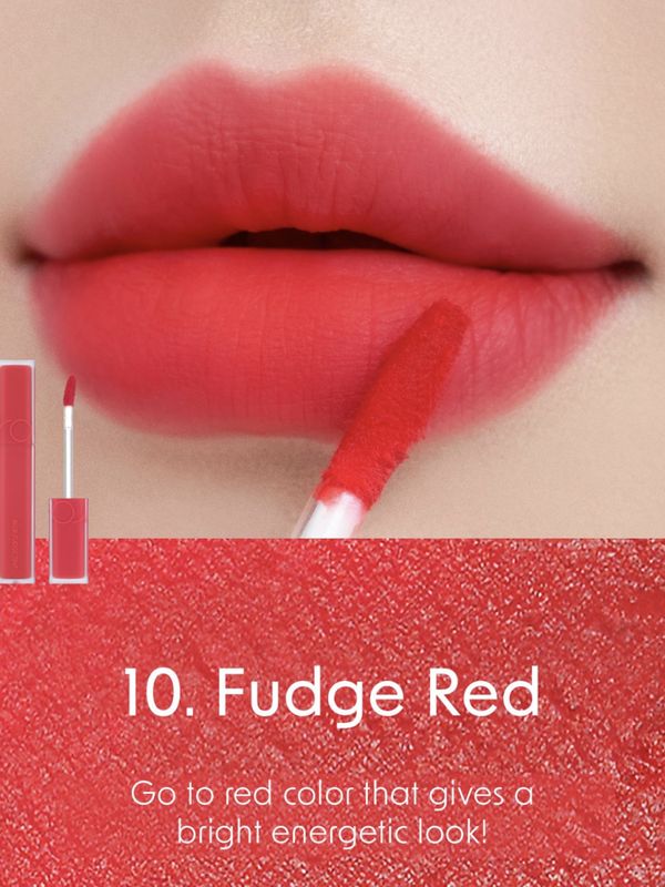 Rom&nd Матовый тинт для губ с блюр-эффектом, оттенок 10 Fudge Red, Blur Fudge Tint