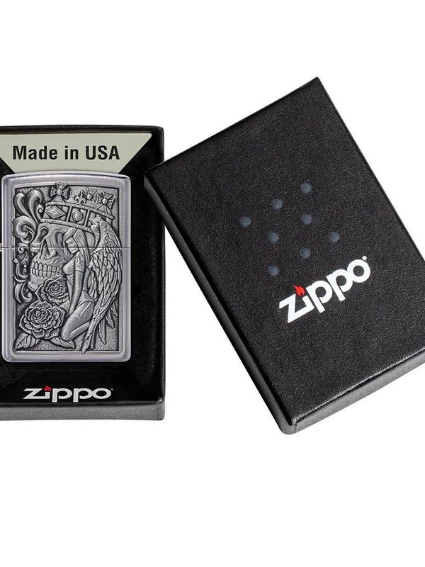 49442 207 Zippo Skull And Angel Emblem