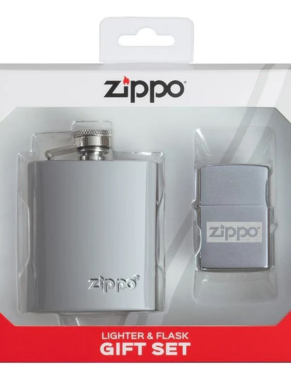 Gift Set 49358 200 Zippo Flask & Lighter