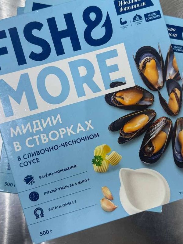 Мидии в разных соусах 500г