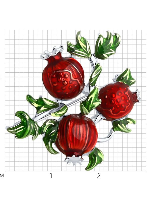 Брошь из серебра с эмалью
