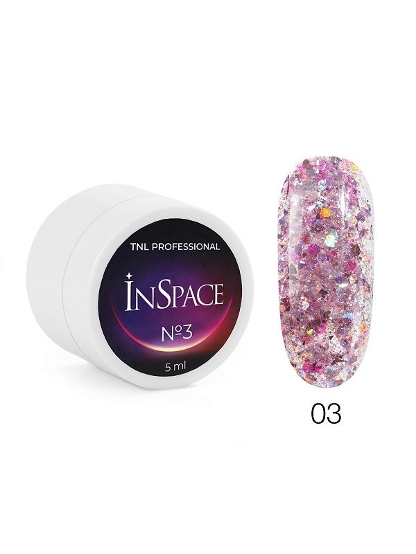 TNL Гель для дизайна InSpace, светоотражающий с голографическим глиттером