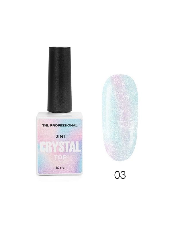 TNL Crystal Top 2 в 1, с эффектом втирки, №01 - лилово-перламутровый, 10 мл