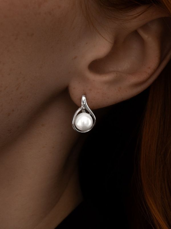 Серьги из серебра с жемчугом