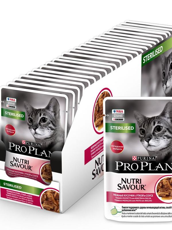 Влажный корм Pro Plan Nutri Savour для взрослых стерилизованных кошек и кастрированных котов