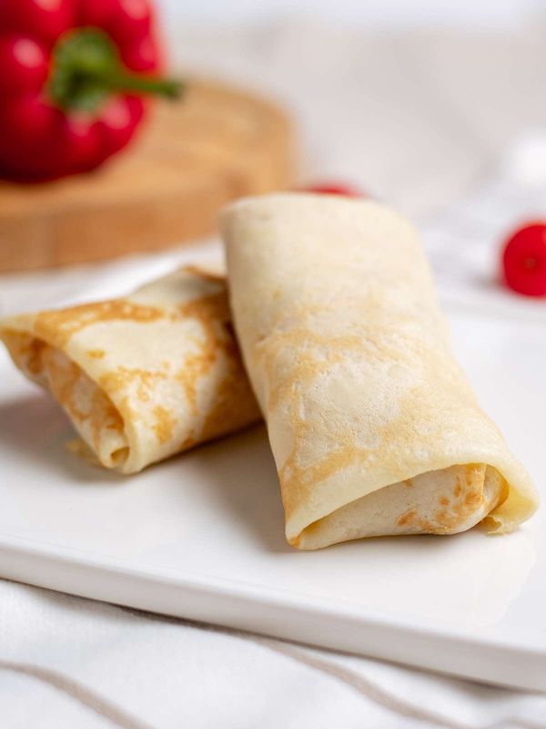 Блины фаршированные (мясо + рис)