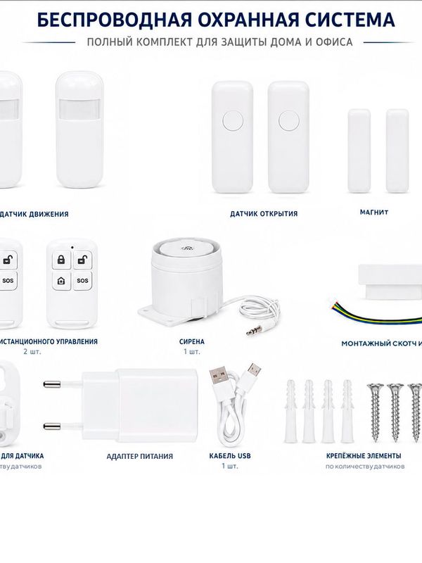 Комплект охранной GSM/WIFI сигнализации Ps-Link KIT-PG500-4G-4