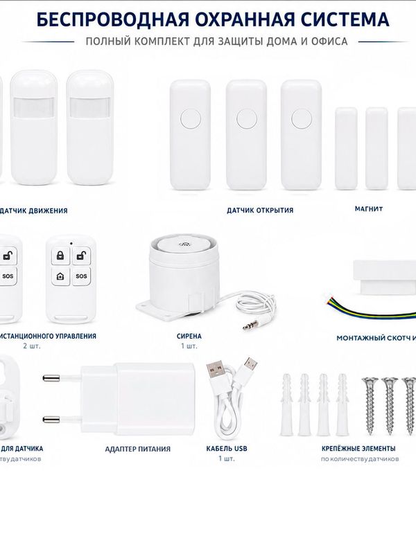 Комплект охранной GSM/WIFI сигнализации Ps-Link KIT-PG500-4G-6