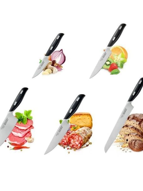 Набор из 5 острых кухонных ножей Tescoma GrandCHEF на деревянной подставке