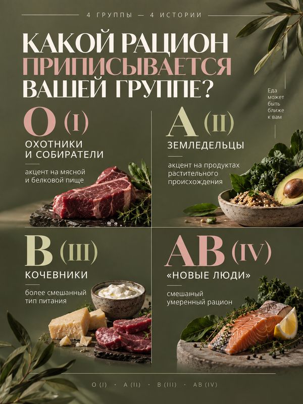 ПИТАНИЕ ПО ГРУППЕ КРОВИ: польза или вред