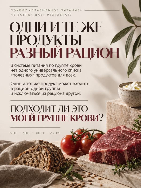 ПИТАНИЕ ПО ГРУППЕ КРОВИ: польза или вред