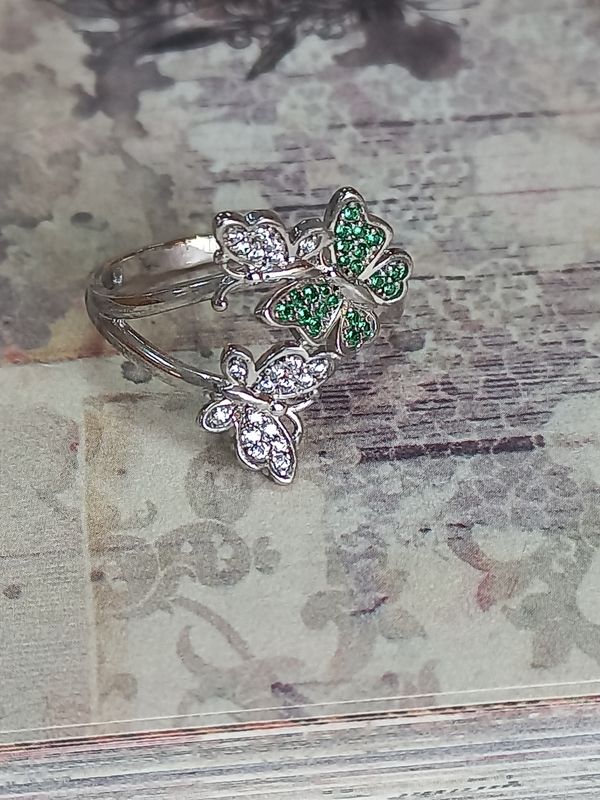 Серебряный комплект бабочки