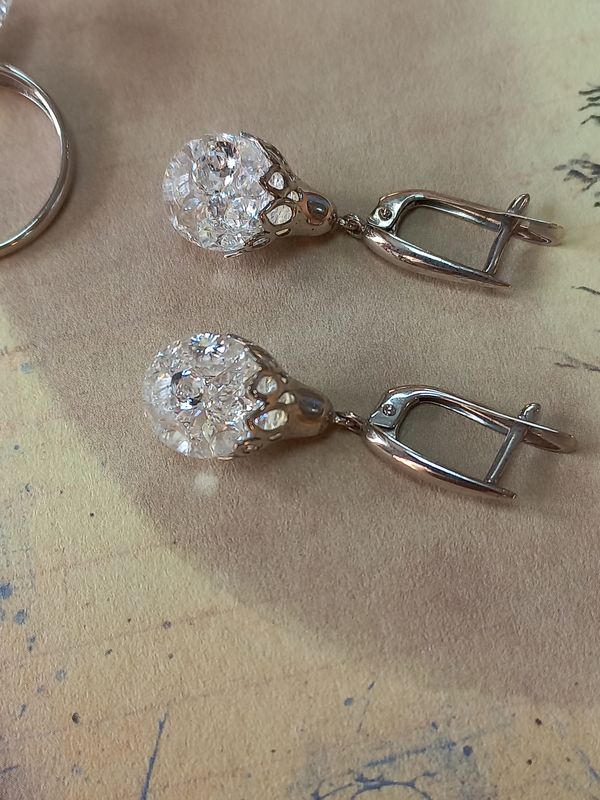 Серебряный комплект с фианитами