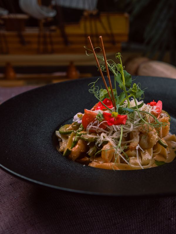 Паста фетучини с копченой говядиной\Fettuccine pasta with smoked beef