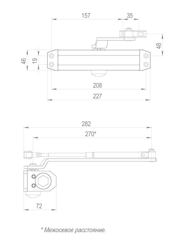 Доводчик дверной DC20-5 BR до 120 кг (Фуаро)