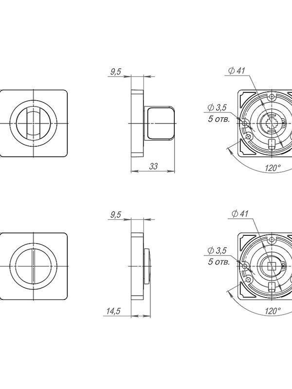 Ручка поворотная BK6.K.JK51 BL-24 черный (Аякс)