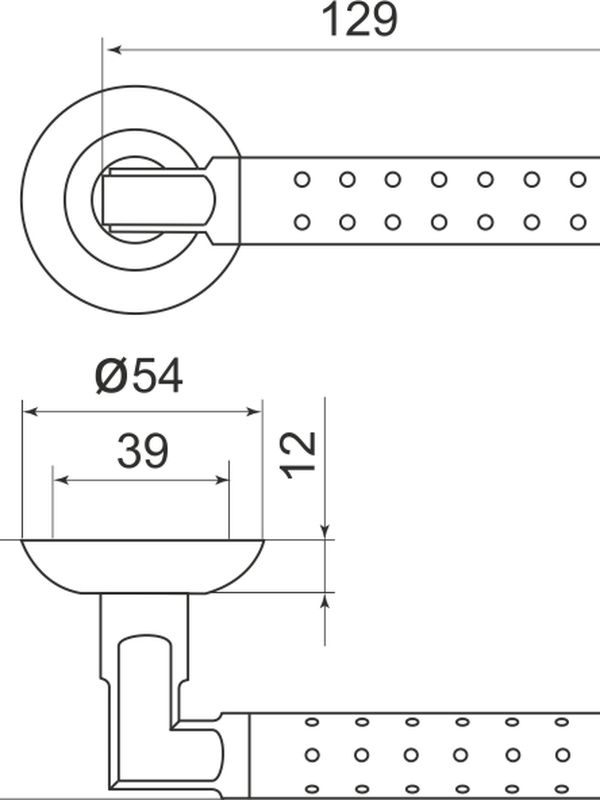 Ручка раздельная R.LD54.Eridan37 мат.никель (кв.8х140)