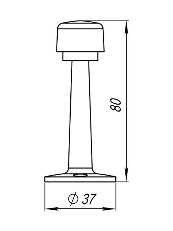 Упор дверной настенный DFIX/W85 INOX BL-24 черный (Пунто)