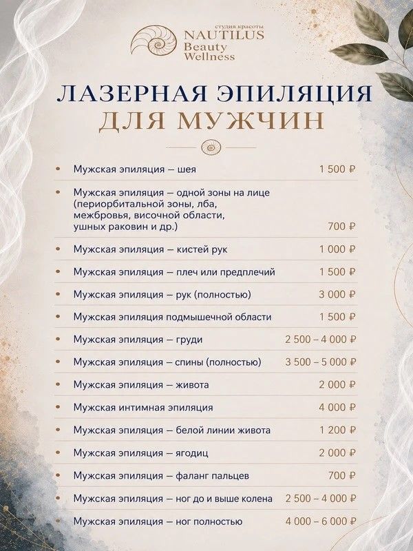 ЛАЗЕРНАЯ ЭПИЛЯЦИЯ ДЛЯ МУЖЧИН