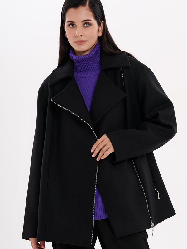 Косуха из 100%-й пальтовой шерсти чёрного цвета Марчелла