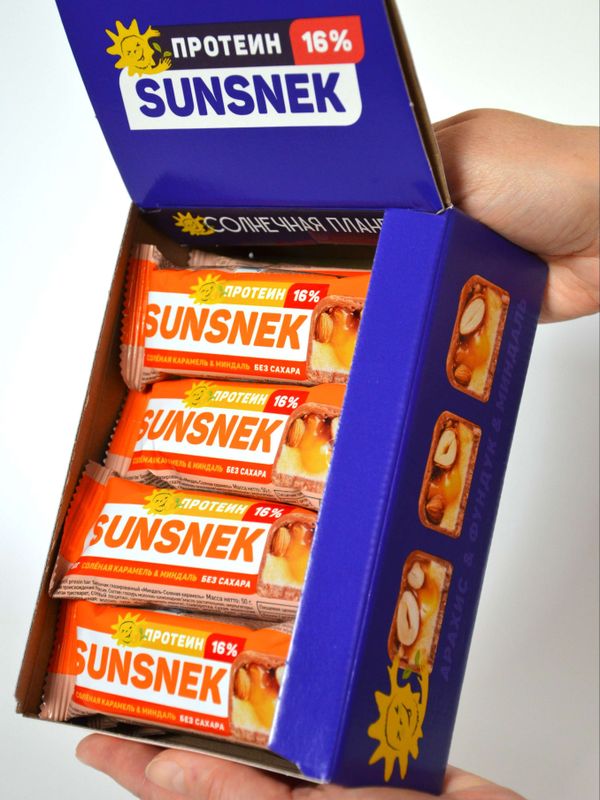 SUNSNEK protein bar «Миндаль-Солёная карамель» 50 г