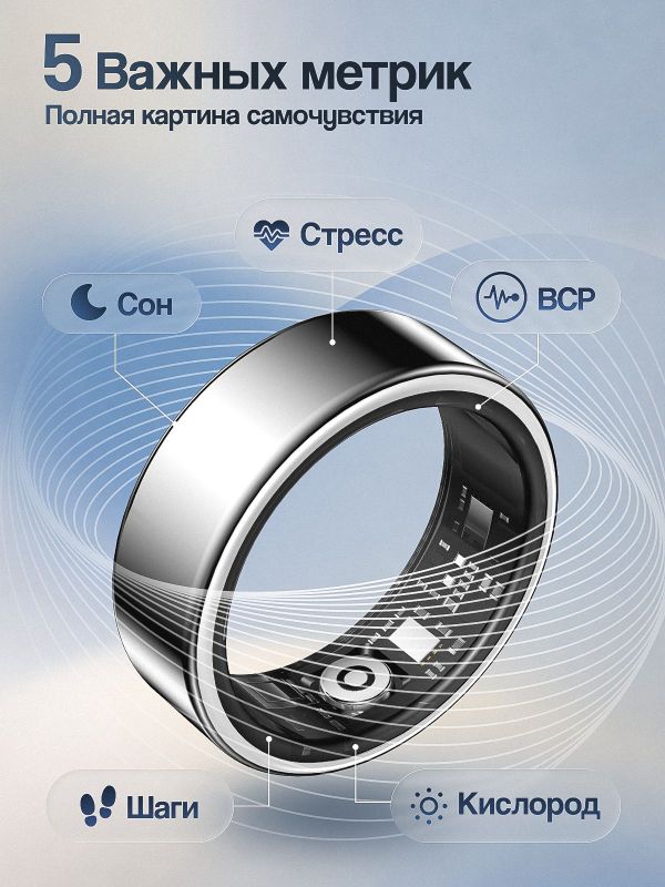Умное кольцо #11 серебрянное SY02
