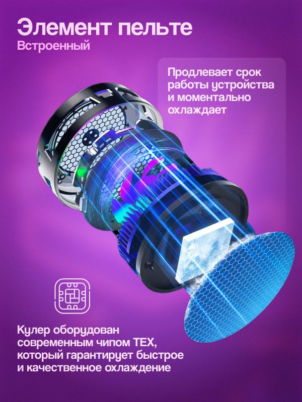 Кулер для телефона UrsTech AL19 магнитный, игровой охладитель PUBG с полупроводниковым охлаждением и ИИ-контролем температуры, бесшумный вентилятор для смартфона и планшета